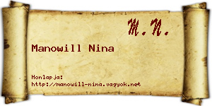 Manowill Nina névjegykártya